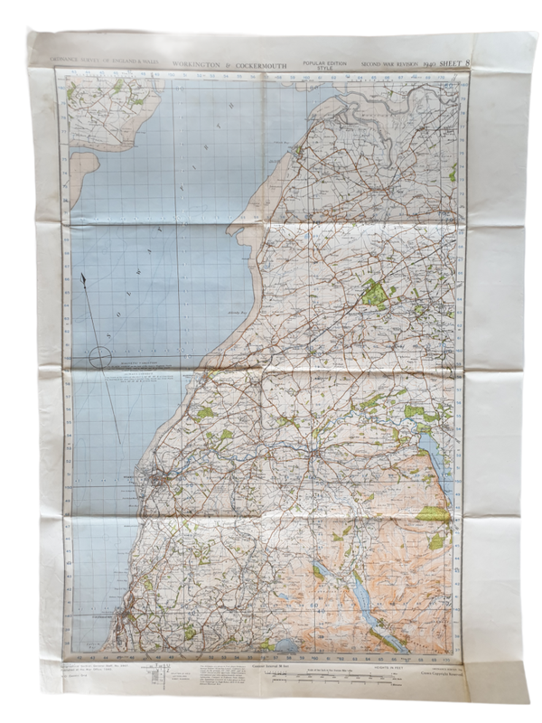 British map - Workington and cockermouth 1942