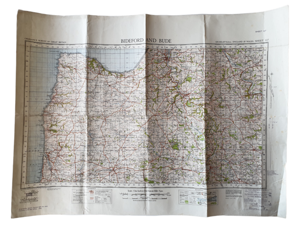 British map - Bideford and bude 1940