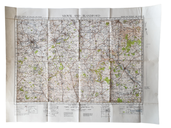 British map - Yeovil and blandford 1941