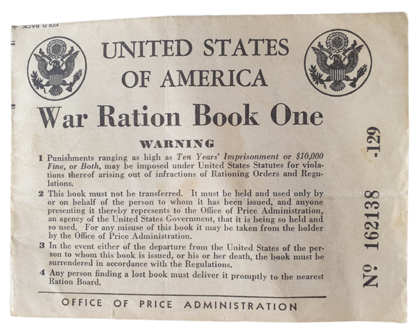 United States of America War rations book one