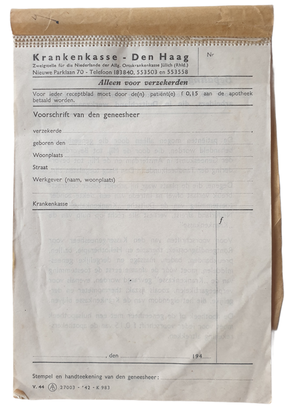 Krankenkasse booklet The Hague Den Haag