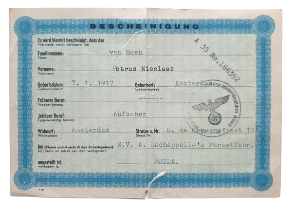 Bescheinigung Amsterdam Breda