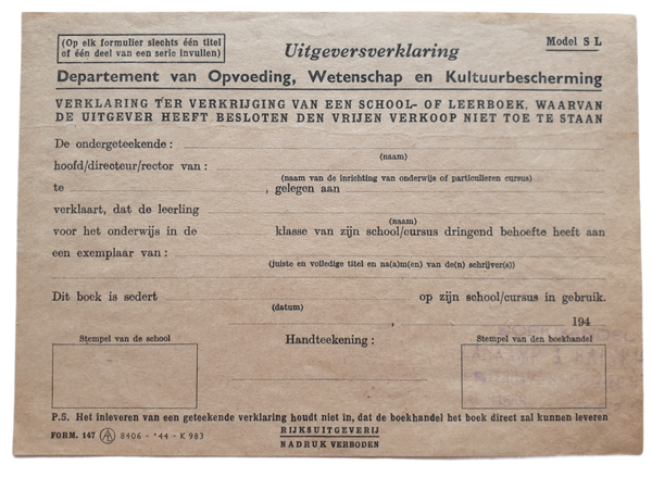 Unused document usage of schoolbooks
