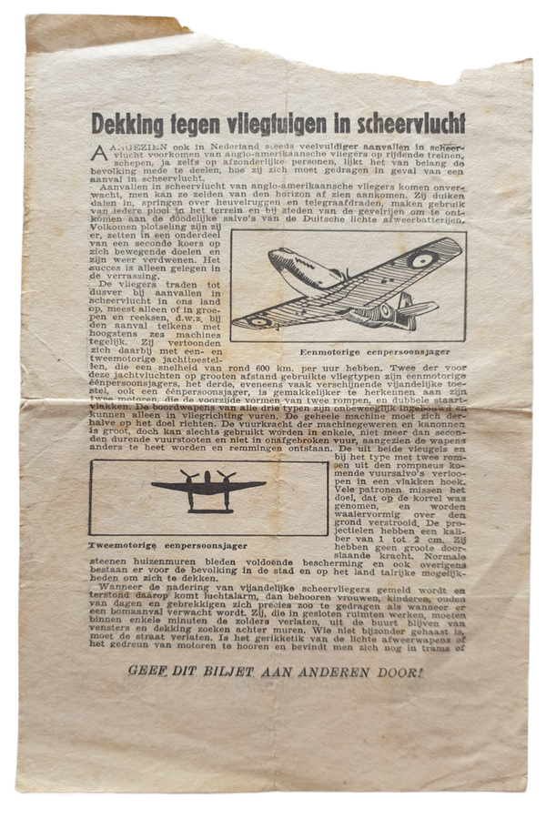 Flyer - Dekking tegen vliegtuigen in scheervlucht