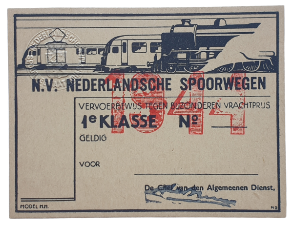 Unused Dutch NS train ticket first class