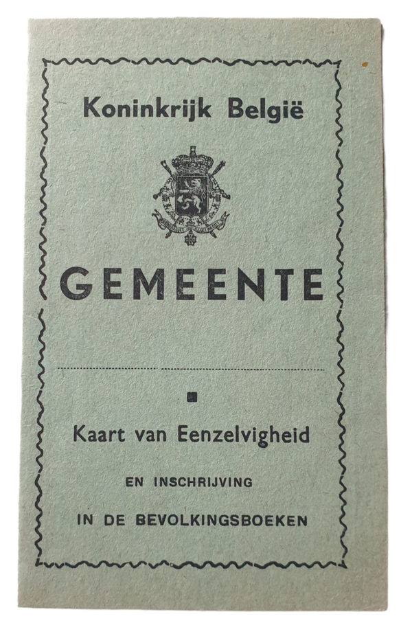 Unused ID card ''Kaart van Eenzelvigheid'' Belgium