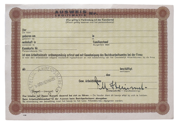 Unused Ausweis The Hague