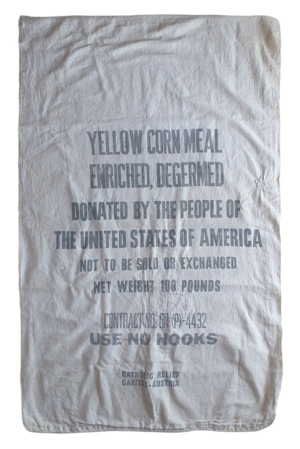USA donated yellow corn meal bag
