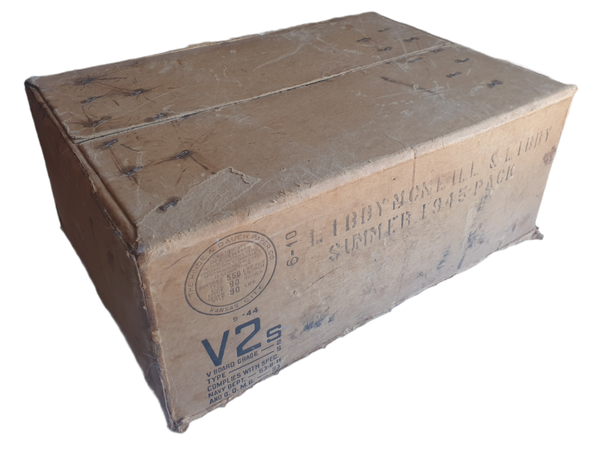 USA empty carton V2's rations box