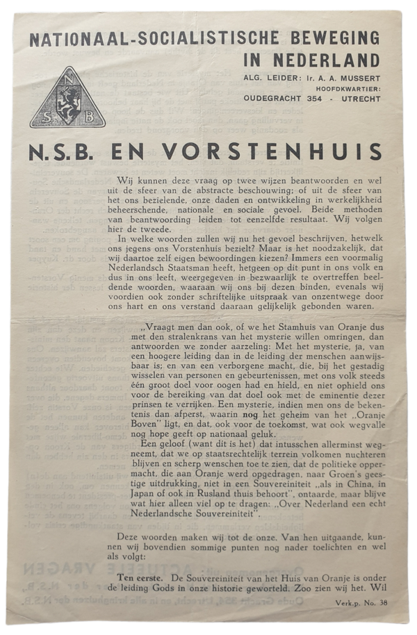 NSB flyer - ''NSB en Vorstenhuis''