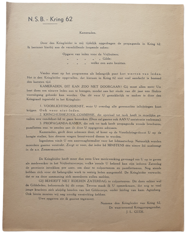 NSB flyer - Kring 62 Zeeuwsch-Vlaanderen