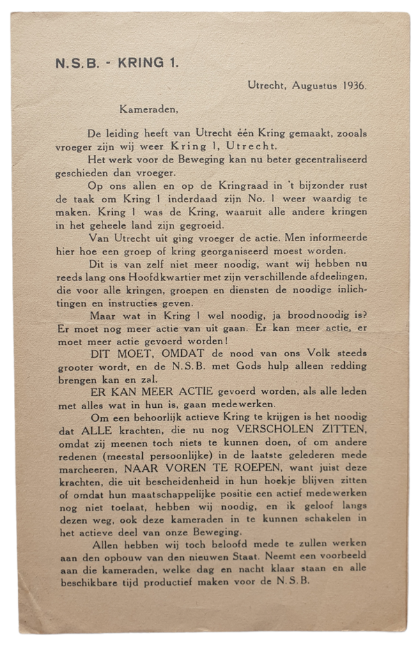 NSB flyer - Utrecht August 1936