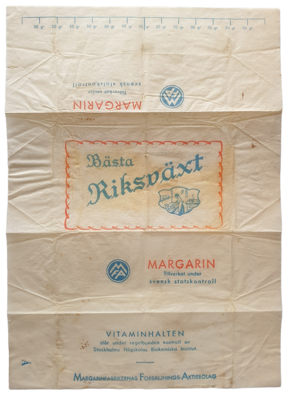 Swedish margarine package paper