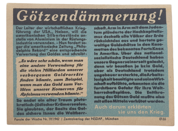 NSDAP Parole der Woche Nr. 19 (1942)