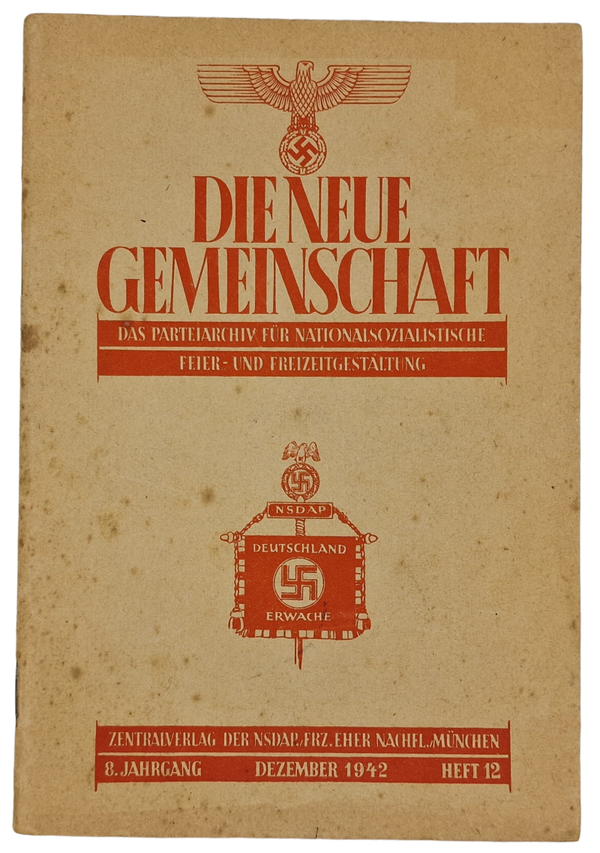 Original WW2 German Brochure - Die Neue Gemeinschaft 8th year no. 12, Dezember, Hermann Liese (1942)