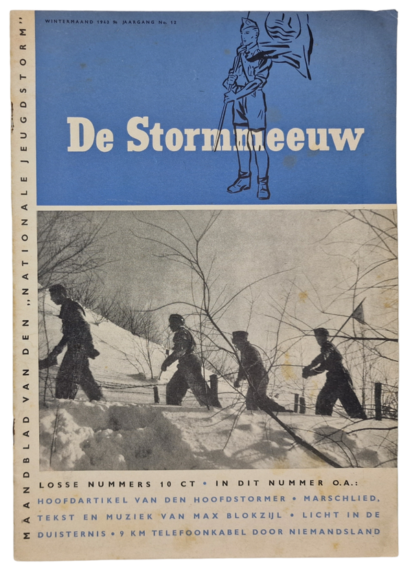 Orginal WW2 Dutch Collaboration NSB Magazine - NJS Jeugdstorm De Stormmeeuw, 9th year No. 12 (1943)