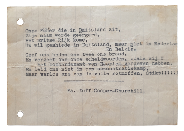 Flyer - Resistance text ''Fa. uff Cooper-Churchill''