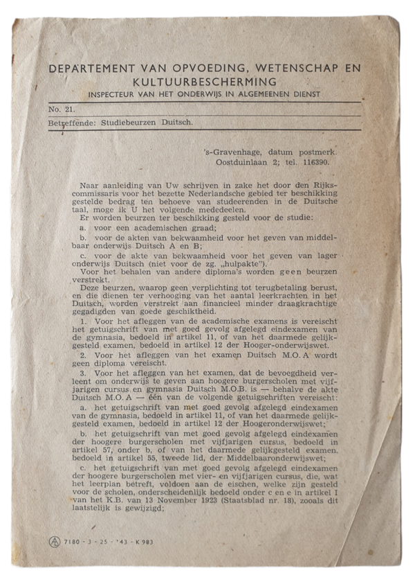 Document - notice scholarship German language school