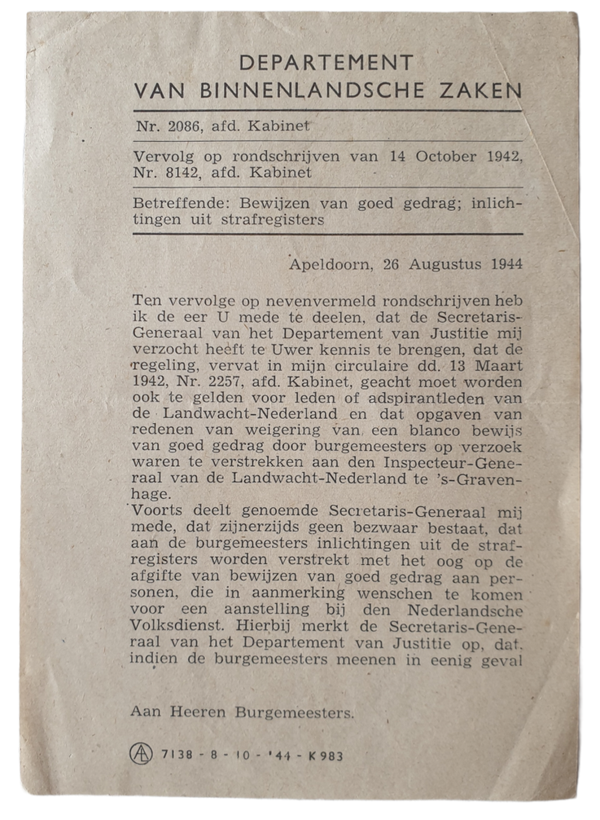Document - Notice Landwacht Nederland proof of good conduct