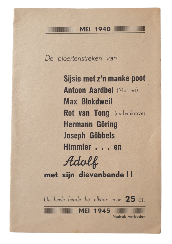 Liberation flyer - ''De ploertenstreken van...''