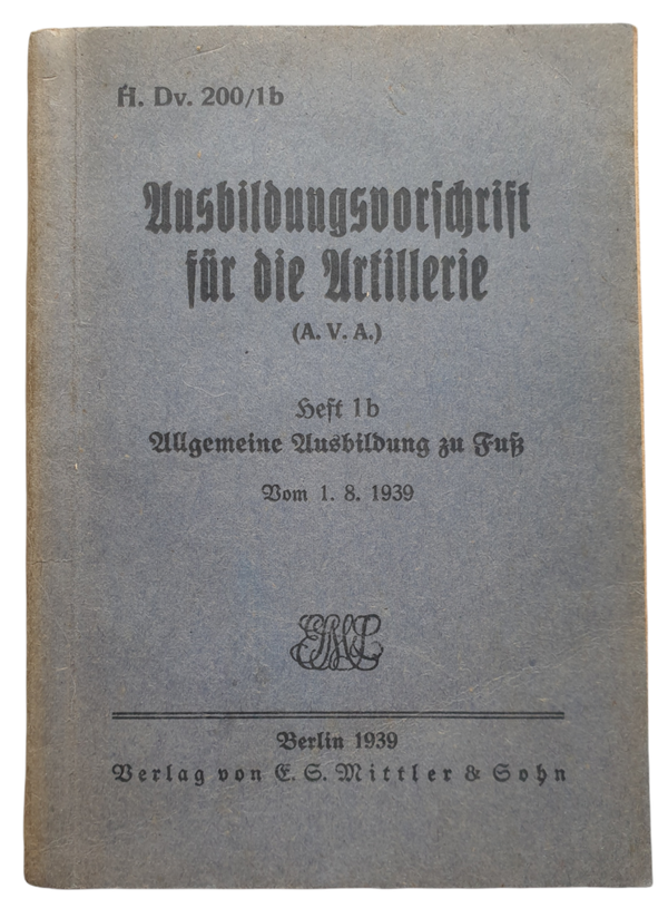 Book - Ausbildungsvorschrift für die Artillerie (1939)