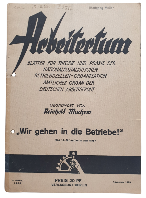 Magazine - Arbeitertum 3th year november Wahl-Sondernummer (1933)