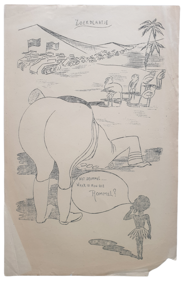 Resistance poster - ''Zoekplaatje, wat drommel... waar is nou die Rommel?''