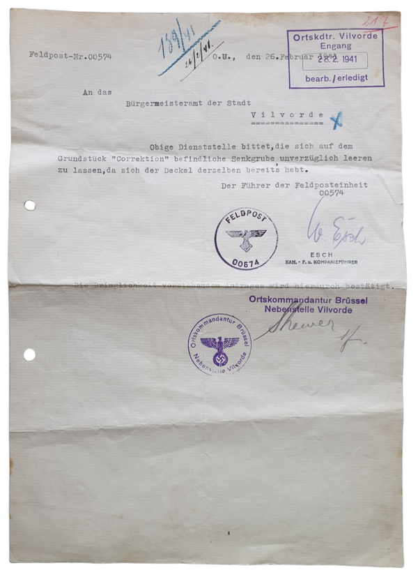 Document - Technische Nothilfe Vilvorde, Belgium (1941)