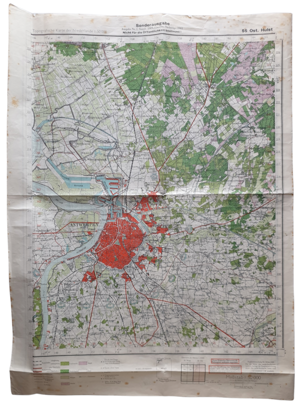German map - Heereskarte Ost Hulst (1941)