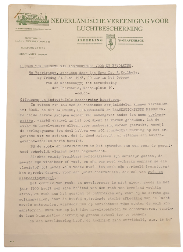 LBD - Luchtbeschermingsdienst The Hague information course for instructors (1938)