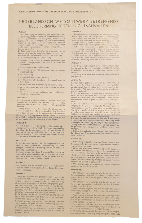 LBD - Luchtbeschermingsdienst add-on Luchtgevaar No. 9 September (1935)