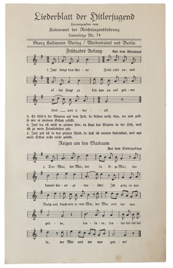 Document - Liederblatt der Hitlerjugend nr. 34