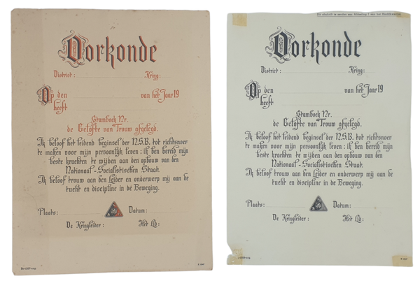 NSB unused Oorkonde with carbon copy