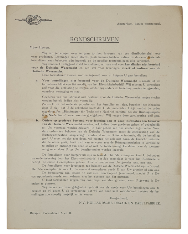 Document - Hollandsche Draad- en Kabelfabriek forms