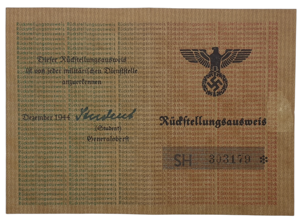 Document - Rückstellungsausweis Leiden The Hague (1945)