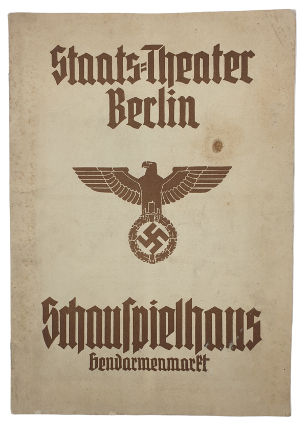 Brochure - Staats Theater Berlin Schauspielhaus Gendarmenmarkt (1938)