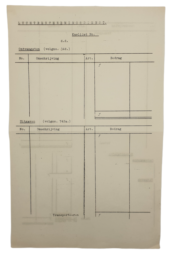 LBD document - Luchtbeschermingsdienst Kaslijst