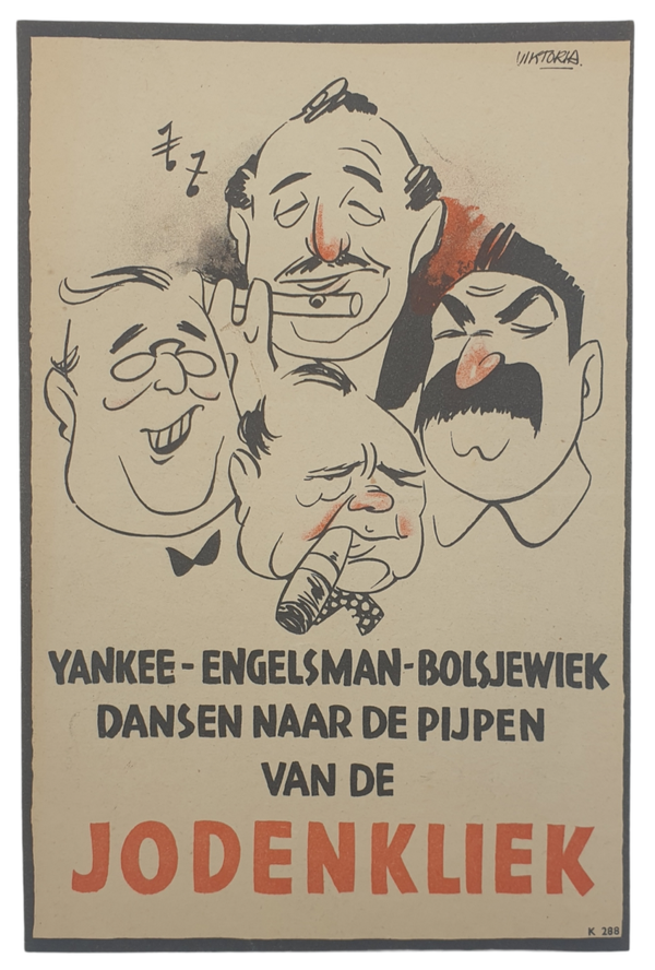 Original WW2 Antisemitic Dutch Flyer - Jodenkliek, large
