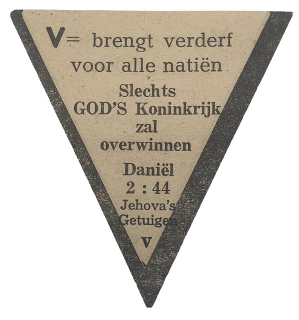 Original WW2 Dutch Resistance Flyer - Jehova Witness ''Slechts God's Koninkrijk zal overwinnen''