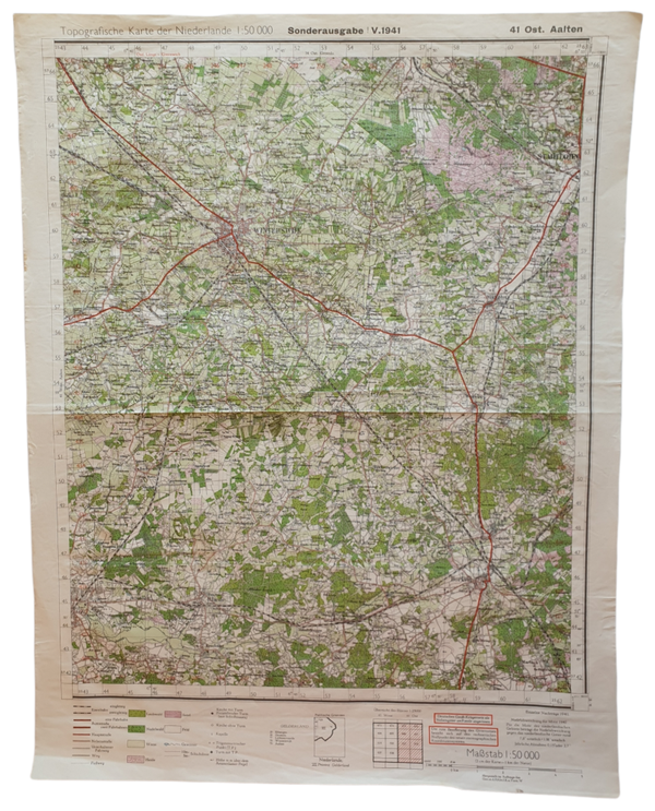 Original WW2 German Map - Sonderausgabe Ost Aalten (1941)