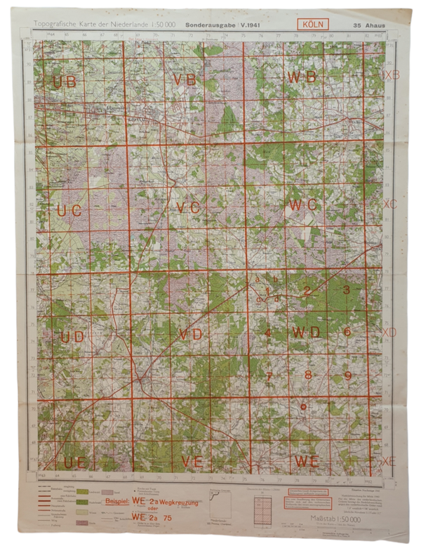 Original WW2 German Map - Sonderausgabe Ahaus (1941)