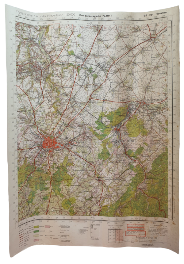Original WW2 German Map - Sonderausgabe Ost Heerlen (1941)