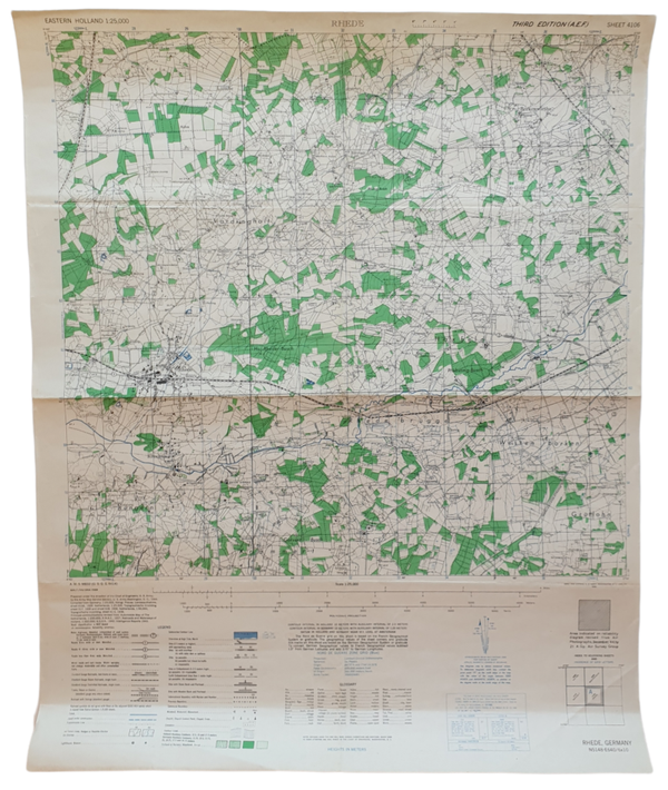 Original WW2 British Map - Rhede, Germany (1945)