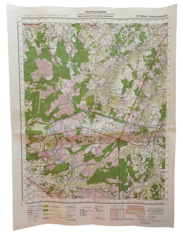 Original WW2 German Map - Sonderausgabe West Valkenswaard (1941)