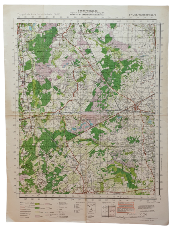 Original WW2 German Map - Sonderausgabe Ost Valkenswaard (1942)