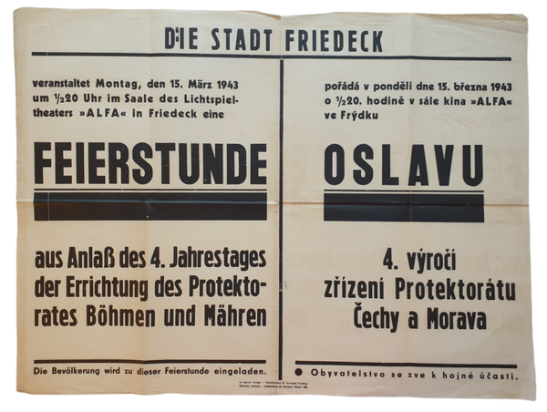 Original WW2 German Poster - Theater poster Böhmen und Mähren (1943)