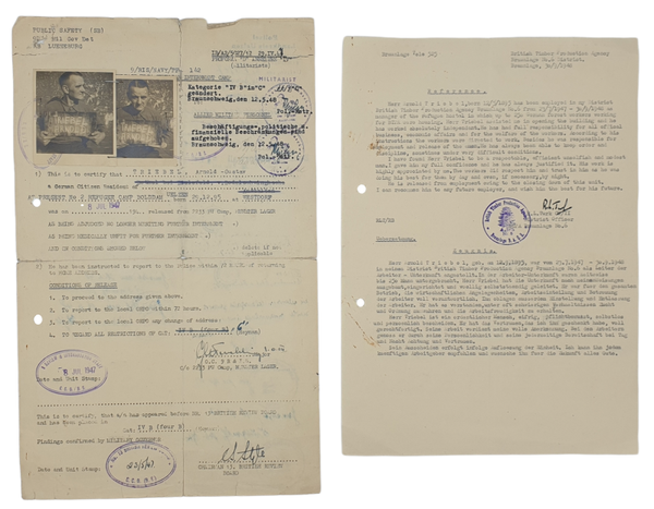 Original WW2 German Document - Civilian refugee documents Public Safety Lueneburg (1947)