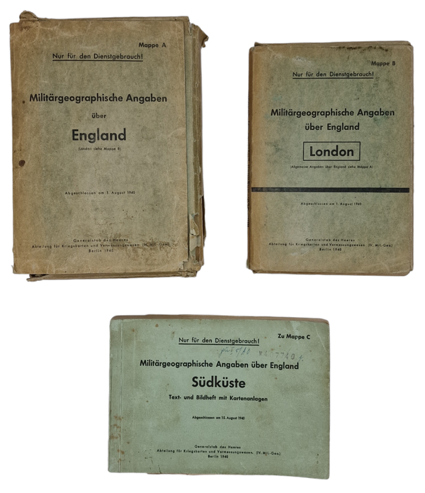 Original WW2 German Map - Militärgeographische Angaben über England set (1940)