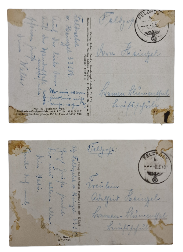Original WW2 German Document - Feldpost letters Back Kompanie 40, Destroyed in Stalingrad