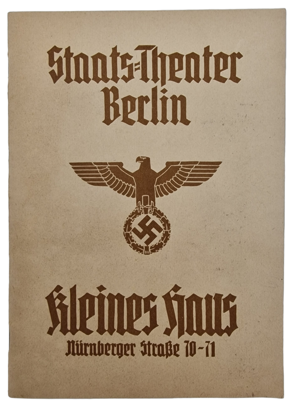 Original WW2 German Brochure - Staats Theater Berlin Kleines Haus